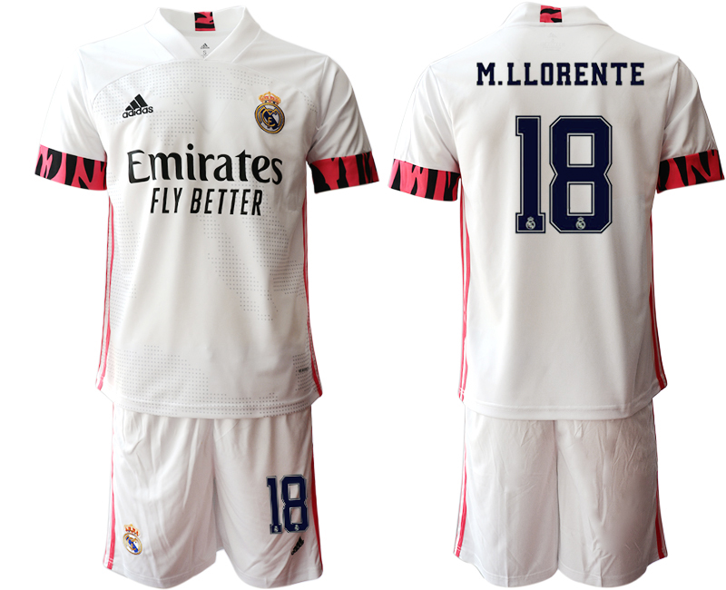 Men 2020-2021 club Real Madrid home #18 white Soccer Jerseys1->real madrid jersey->Soccer Club Jersey